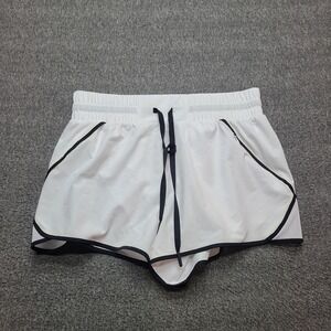 Love & Sports Running Shorts Womens XS White Excellent Contrast Trim Drawstring